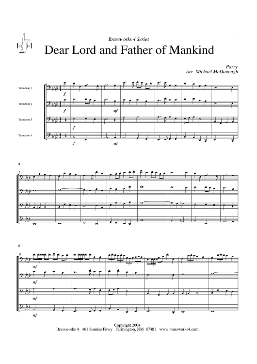 Dear Lord and Father of Mankind - Score