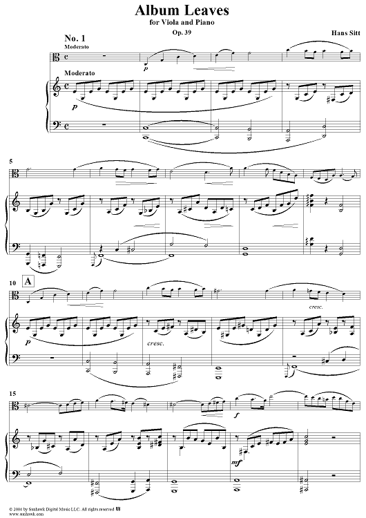 Album Leaves - Piano Score