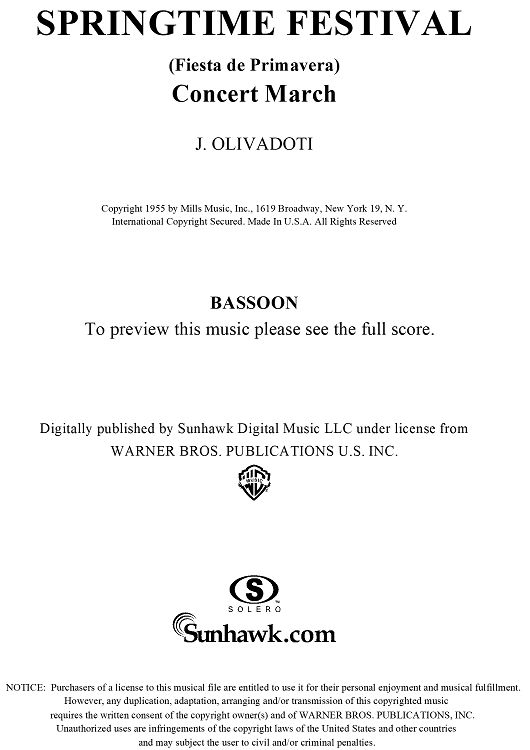 Springtime Festival - Bassoon