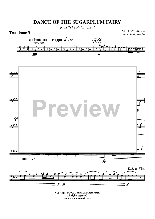 Suite from ''The Nutcracker''. Dance de la Fée-Dragée - Trombone 3