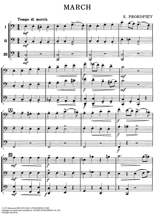 March - Bass Clef Instruments