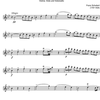 String Trio No. 1 B Major D471 - Violin