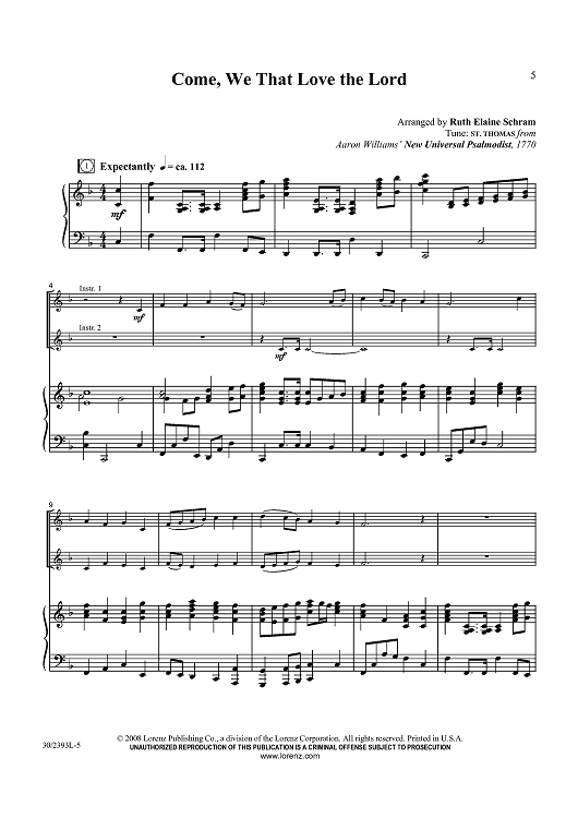 Come, We That Love the Lord