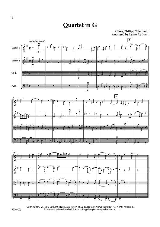 Quartet in G - Score