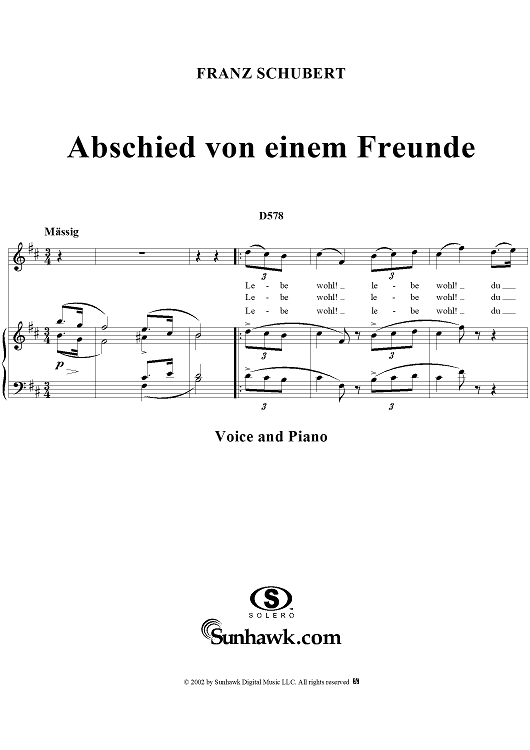 Abschied, D578