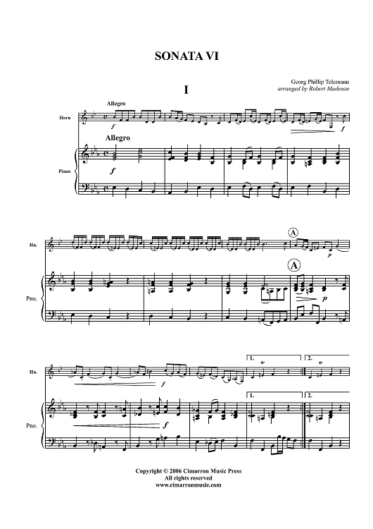 Sonata VI - Piano Score
