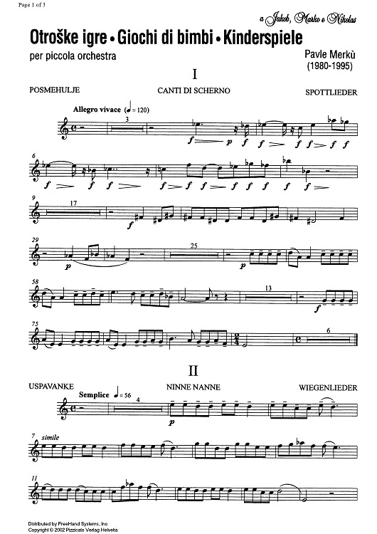 Children plays - Oboe