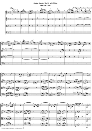 Quartet No. 20, Movement 4 - Score