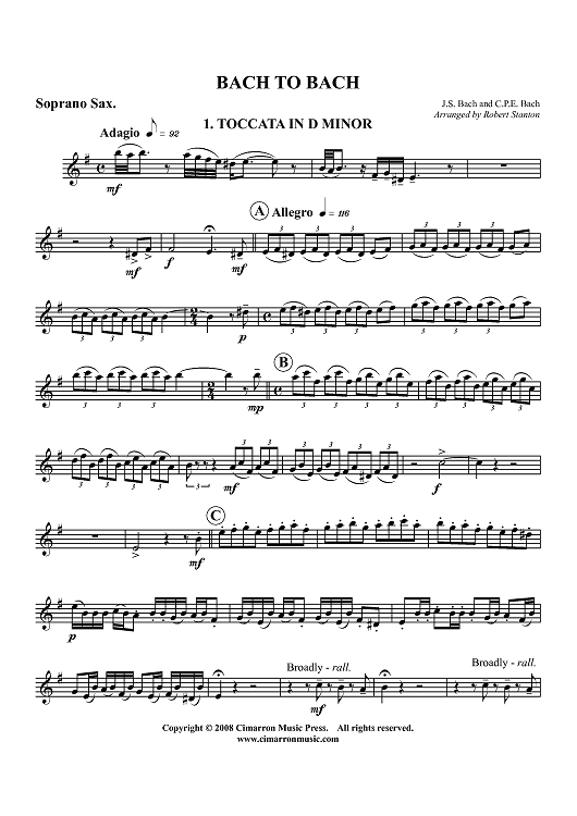 Bach to Bach - Soprano Sax