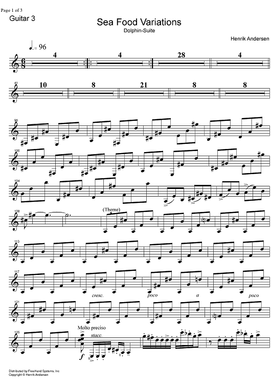 Sea Food Variations Dolphin-Suite - Guitar 3