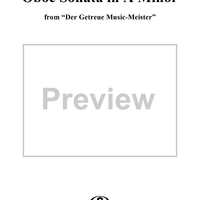 Oboe Sonata in A Minor - from "Der Getreue Music-Meister"
