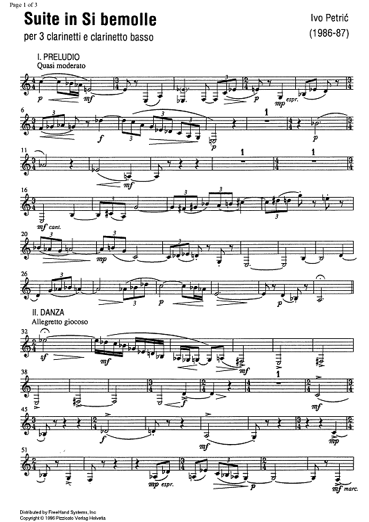 Suite - Bass Clarinet