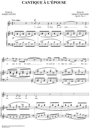 Cantique á L'Épouse - Op. 36, No. 1
