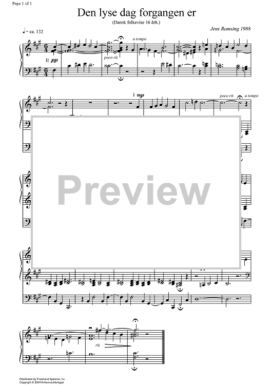 Den lyse dag forgangen er (Prelude) - Organ