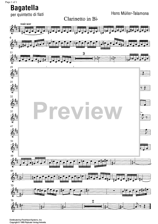 Bagatella - Clarinet in B-flat