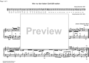Wer nur den lieben Gott lasst walten BWV 691