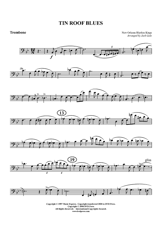 Tin Roof Blues - Trombone