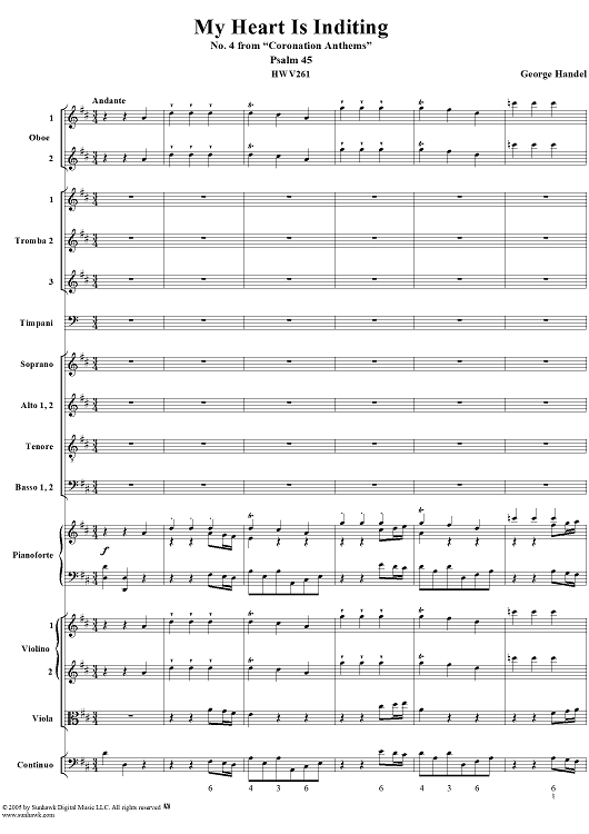 Coronation Anthems, No. 4: "My Heart Is Inditing" (Psalm 45, Jesaja 49), HWV261