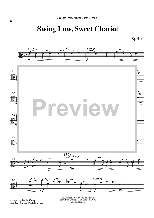 Swing Low, Sweet Chariot - Part 2 Viola