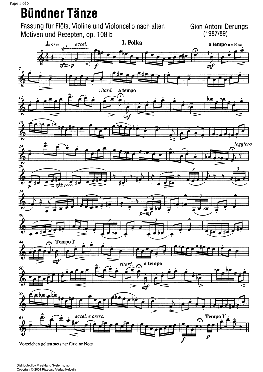 Bündner Tänze Op.108b - Violin
