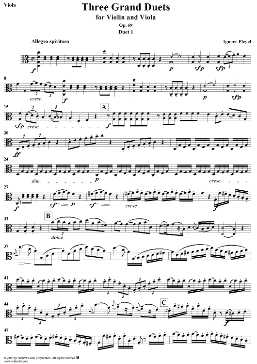 Three Grand Duets - Viola