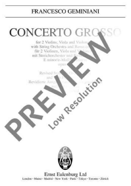 Concerto grosso E minor - Full Score