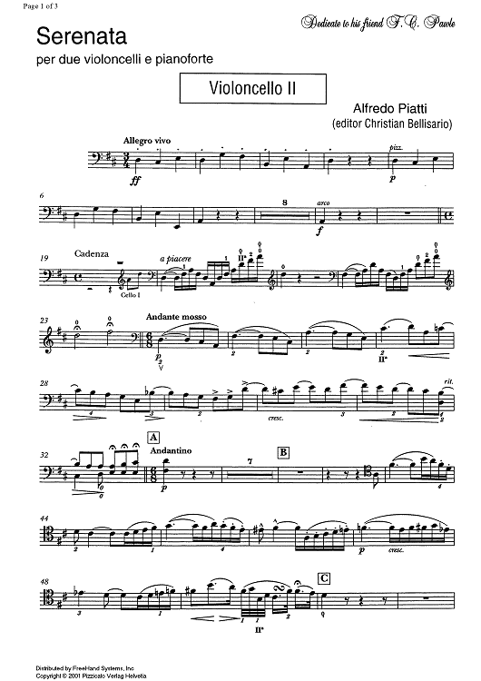 Serenata - Cello 2