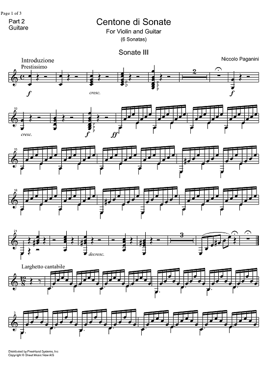 Sonata C Major - Guitar