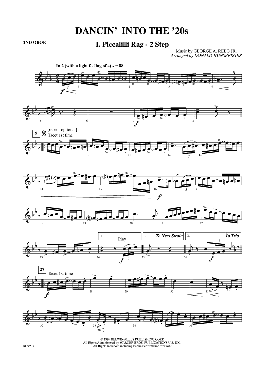 Dancin' Into The '20s: I. Piccalilli Rag / 2 Step - Oboe 2