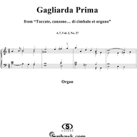 Gagliarda Prima, Nos. 27 from "Toccate, canzone ... di cimbalo et organo", Vol. II