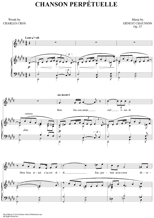 Chanson Perpétuelle - Op. 37