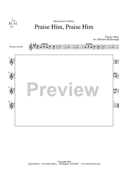 Praise Him, Praise Him - B-flat Trumpet