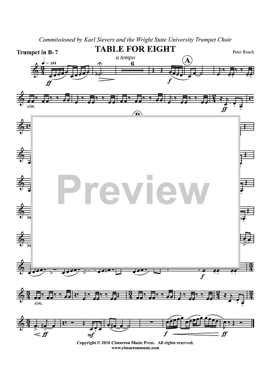 Table for Eight - Trumpet 7 in Bb