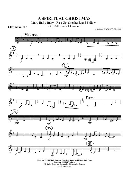 A Spiritual Christmas - Clarinet 3 in B-flat (op. Alto Cl.)