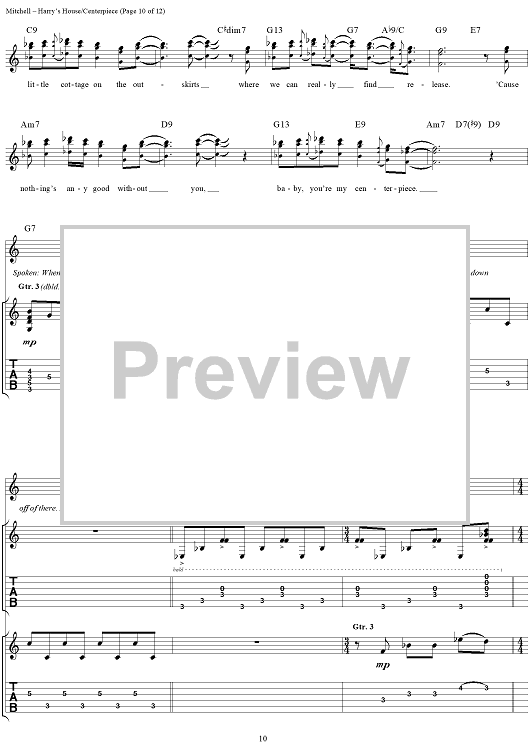 Harry's House/Centerpiece" Sheet Music by Joni Mitchell for Guitar Tab