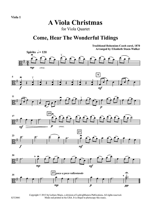 A Viola Christmas for Viola Quartet - Viola 1