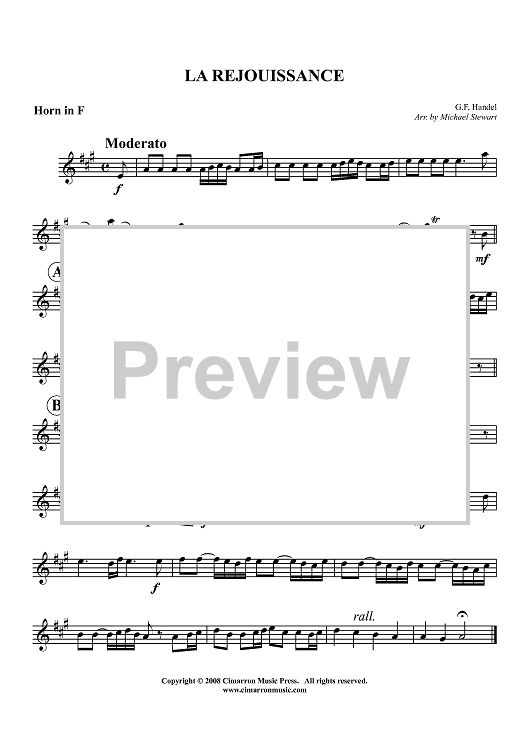 La Rejouissance - Horn in F