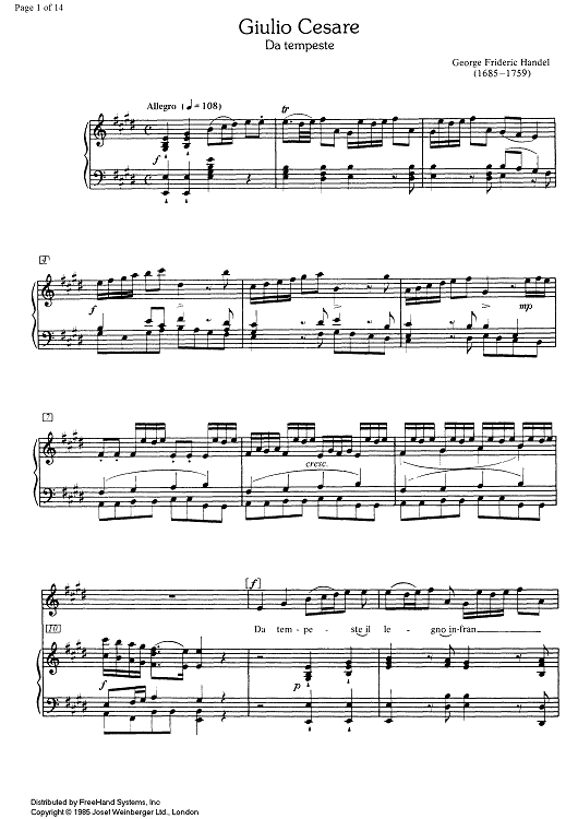 Da tempeste from Giulio Cesare