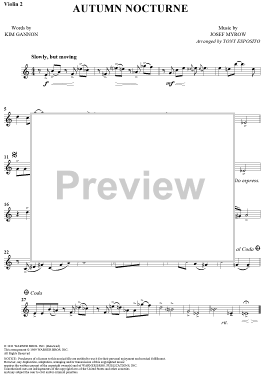 Autumn Nocturne - Violin 2
