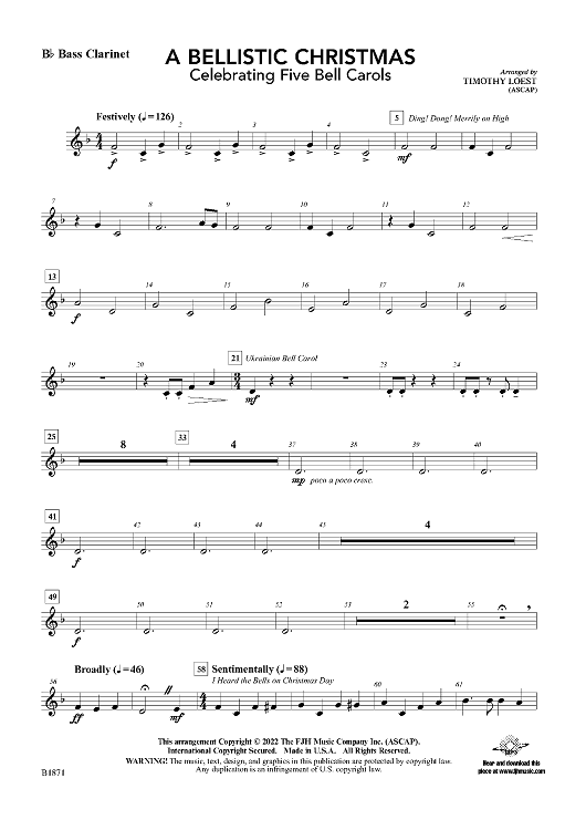 A Bellistic Christmas - Bb Bass Clarinet