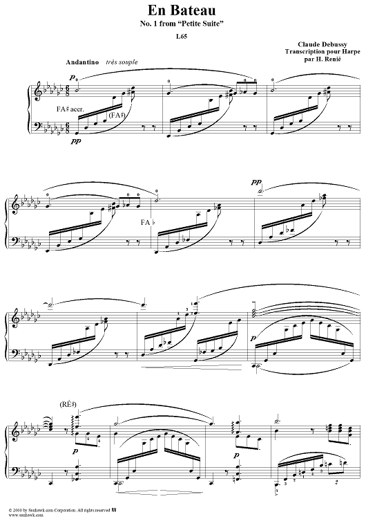 En Bateau, No. 1 from "Petite Suite" (L65, No. 1)