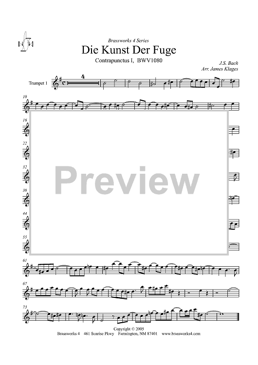 Die Kunst Der Fuge - Trumpet 1