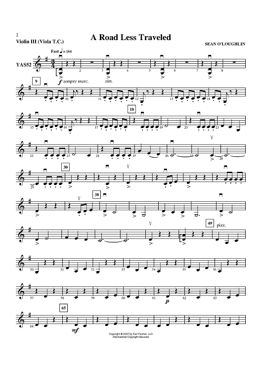 A Road Less Traveled - Violin 3