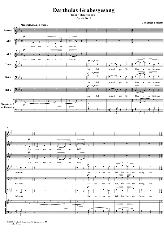 Darthulas Grabesgesang - No. 3 from "Three Songs" Op. 42