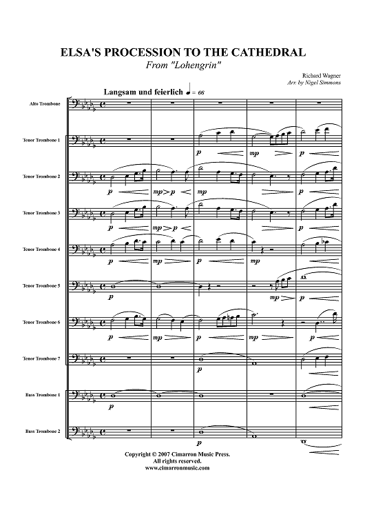 Elsa's Procession to the Cathedral from "Lohengrin" - Score