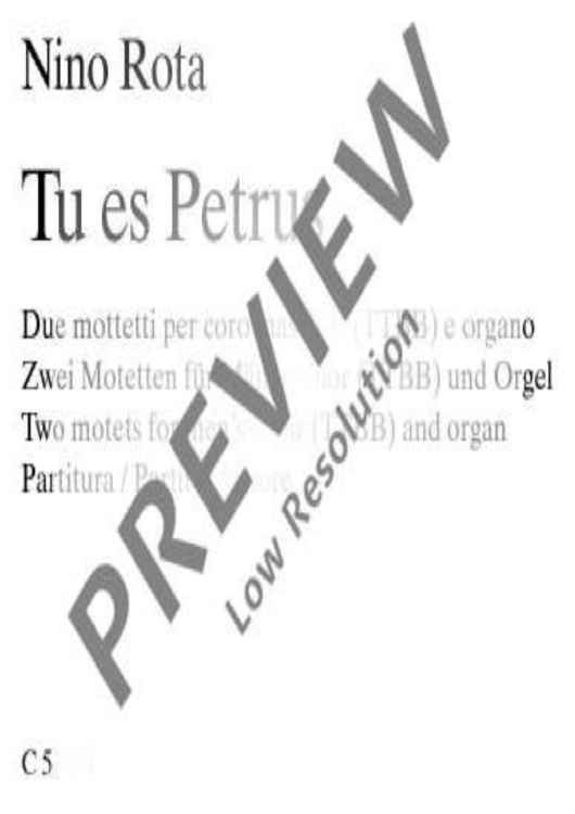 Tu es Petrus - Score