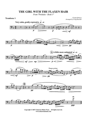 The Girl with the Flaxen Hair - From "Preludes - Book 1" - Trombone 1 (opt. F Horn)