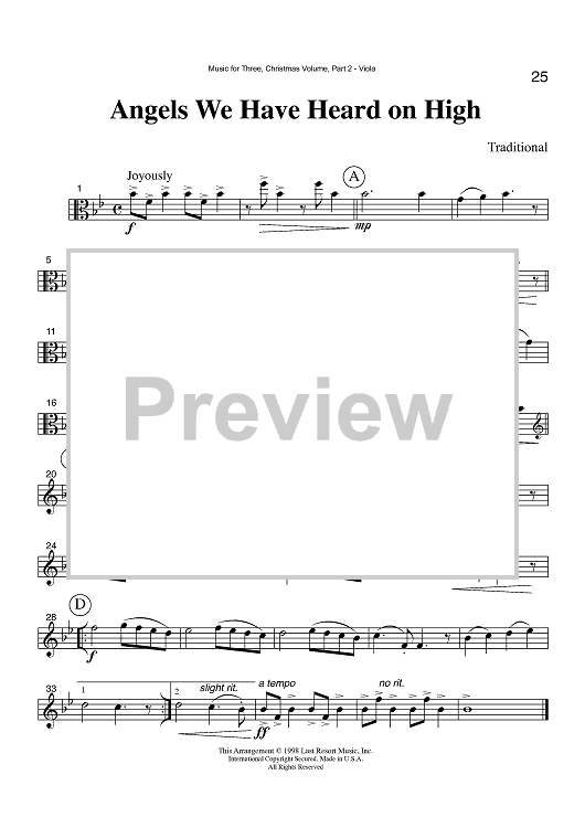 Angels We Have Heard on High - Part 2 Viola