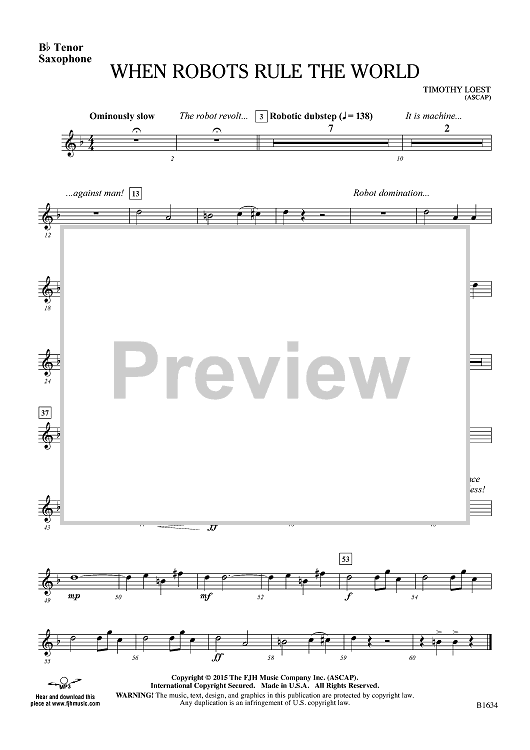 When Robots Rule the World - Bb Tenor Sax