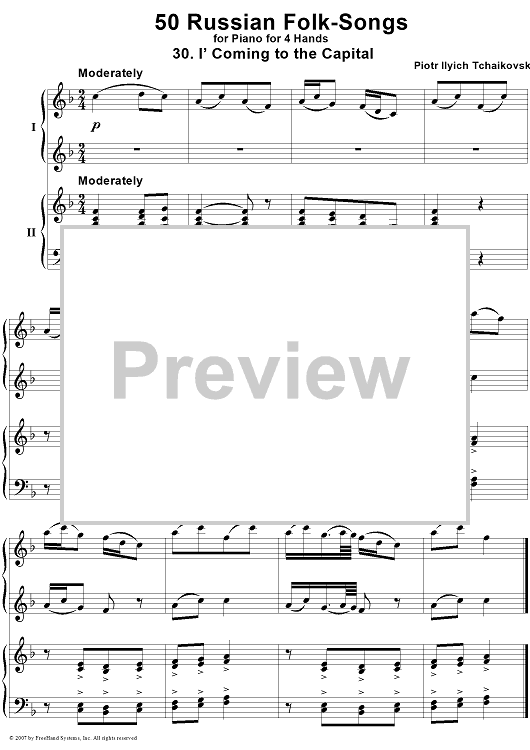 50 Russian Folk-Songs. No. 30. I’ Coming to the Capital
